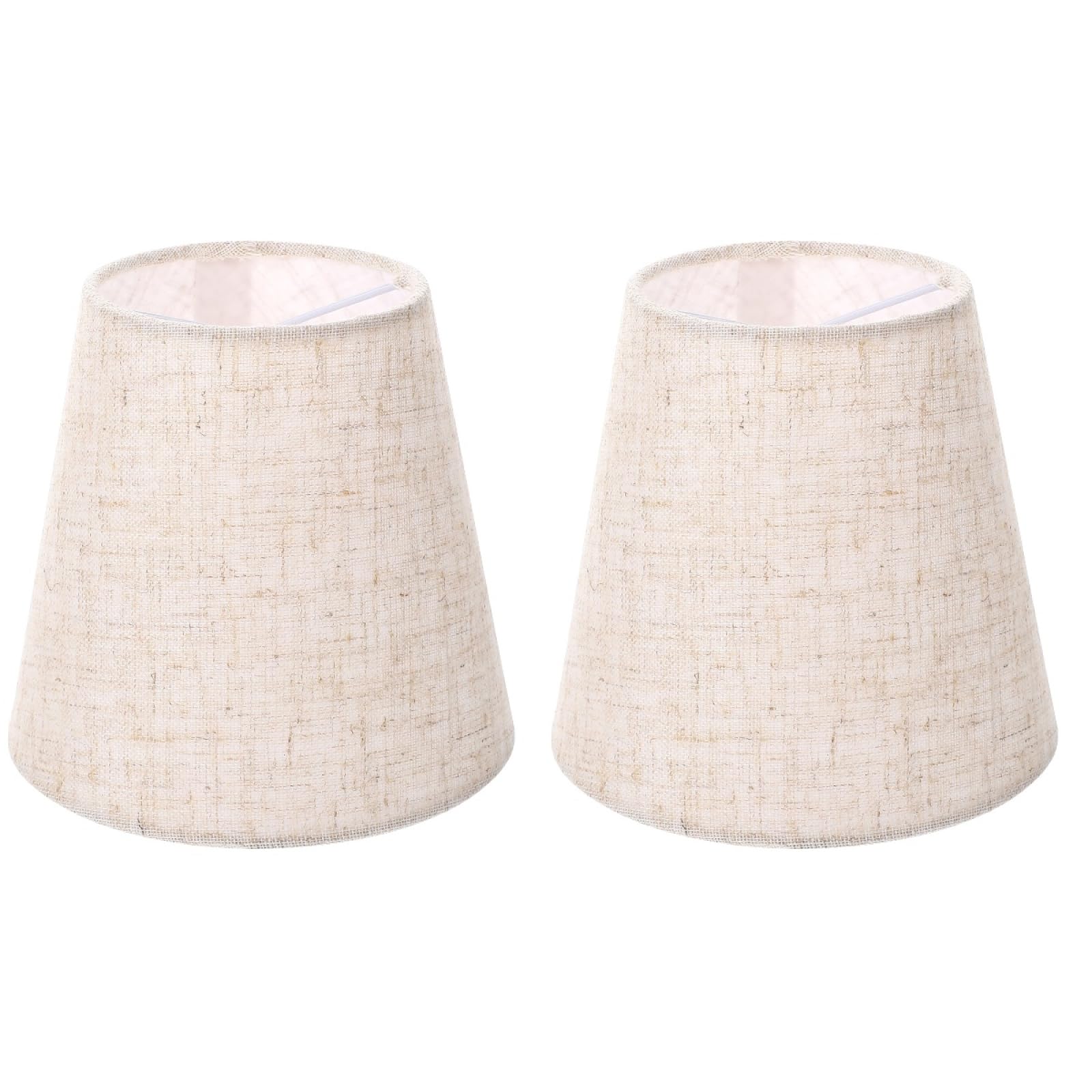 Photo 1 of DOITOOL 2 Pcs Mini Small White Barrel Lamp Shades Clip On Bulb, Linen Lamp Shades, Rustic s Replacement for Table, Chandeliers, Wall Lights, Floor