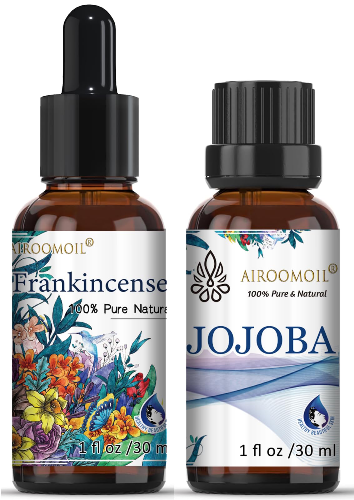 Photo 1 of 1+1 Fl Oz Travel Size Frankincense Essential Oil Jojoba Oil Set Pure for Aromatherapy Skin Face Hair Relax Perfumes Soaps Diffuser Home Use Oil