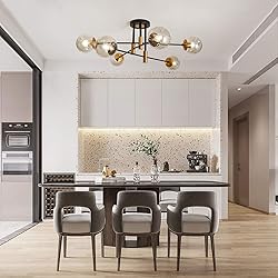SZXYKEJI 6-Lights Glass Chandelier，Modern Flush