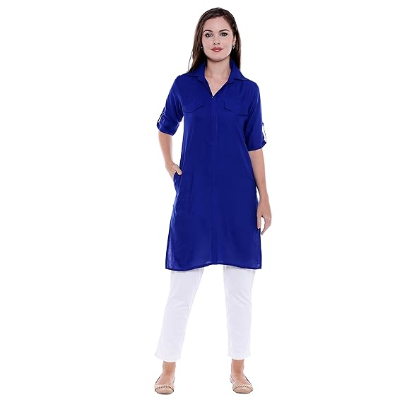 OOMPH! Womens Rayon Straight Kurta