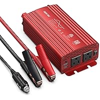 BESTEK 500W Pure Sine Wave Power Inverter DC 12V to AC(2 Outlets) 110V Car Charger Plug Inverter Adapter Converter with 4.2A 