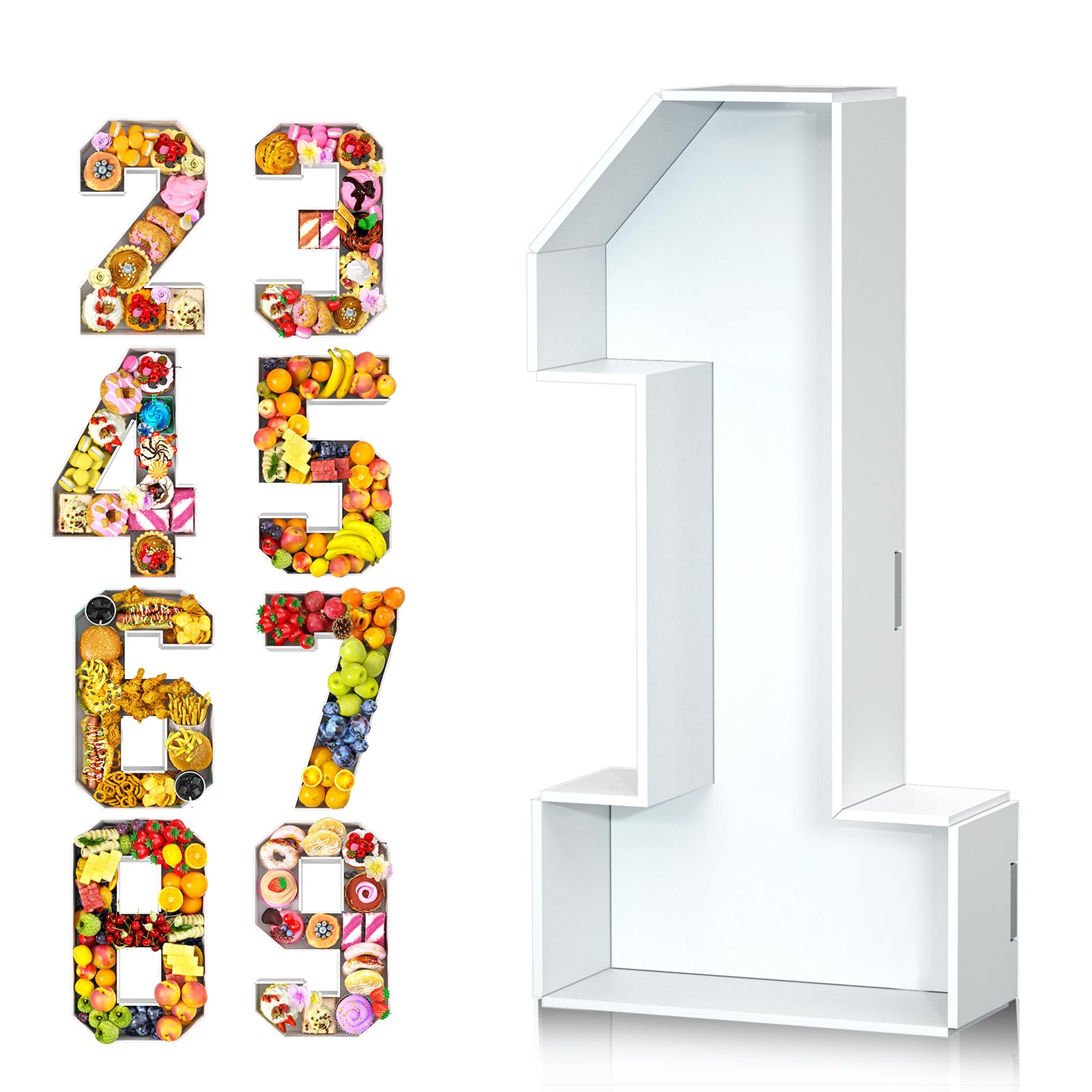 Paready 13.78'' Fillable Cardboard Number 1, Charcuterie Foam Board ...