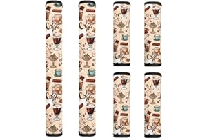 Txsniver Refrigerator Door Handle Covers Anti-Static Kitchen Appliance Decor for Fridge Dishwasher Keep Off Fingerprints Oil Stain Food Spot Cozy Home Protector, 6 PCS, Coffee Chocolate Gourmet Spoon