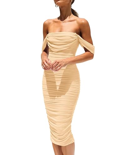 Lauren Ralph Lauren Women's Crepe Off-the-Shoulder Dress (Winter Cream, 12) : Clothing, Shoes & Jewelry