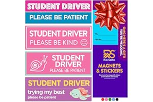 Rio Salto New Driver Magnet for Car Reflective Please Be Patient Signs for Car Student Driver Magnetic Safety Signs Novice Driver Warning Vehicle Bumper Sticker Removable Cute Teenage Girl