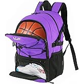 WOLT Basketball Backpack Large Sports Bag with Separate Ball Holder & Shoes Compartment, Best for Basketball, Soccer,Gym