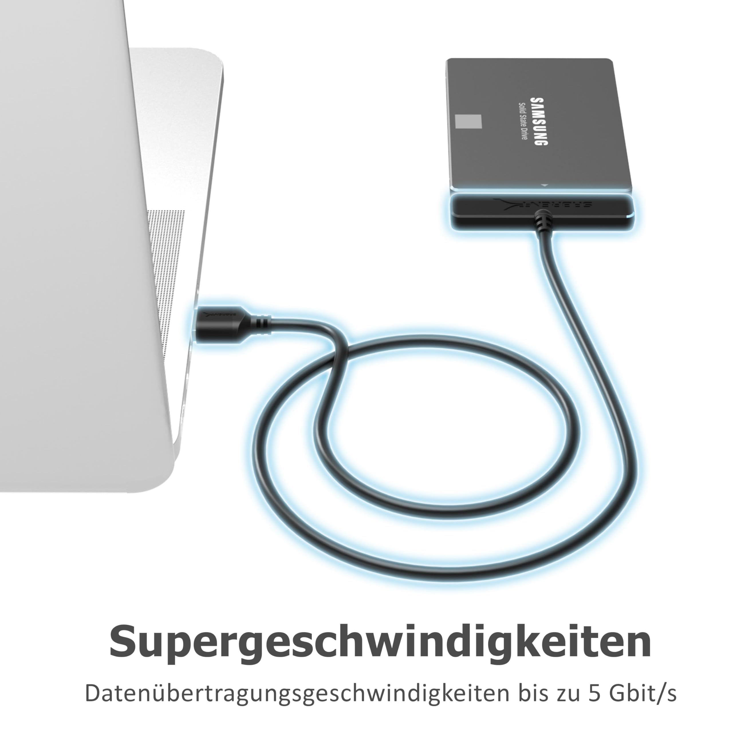 SABRENT SATA USB Adapter SSD HDD 2,5 Zoll Festplattenadapter USB, 5Gbps Data Transfer (EC-SSHD) 5