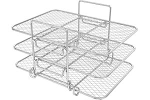 Air Fryer Rack for Ninja Air Fryer, 304 Stainless Steel Multi Layer Double Basket Air Fryer Accessories, Grilling Rack, Cooki