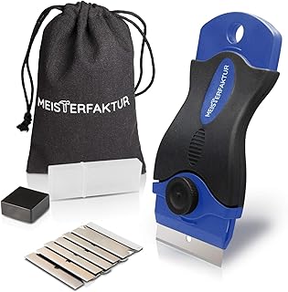 Meisterfaktur Ceranfeldschaber für Backofen, Induktionskochfeld & Ceranfeld - Schaber für Kochfeld mit 13 Klingen - Herd Kratzer für Einbau Induktion Herdplatte - Ceran Glasschaber Set für Einbauherd