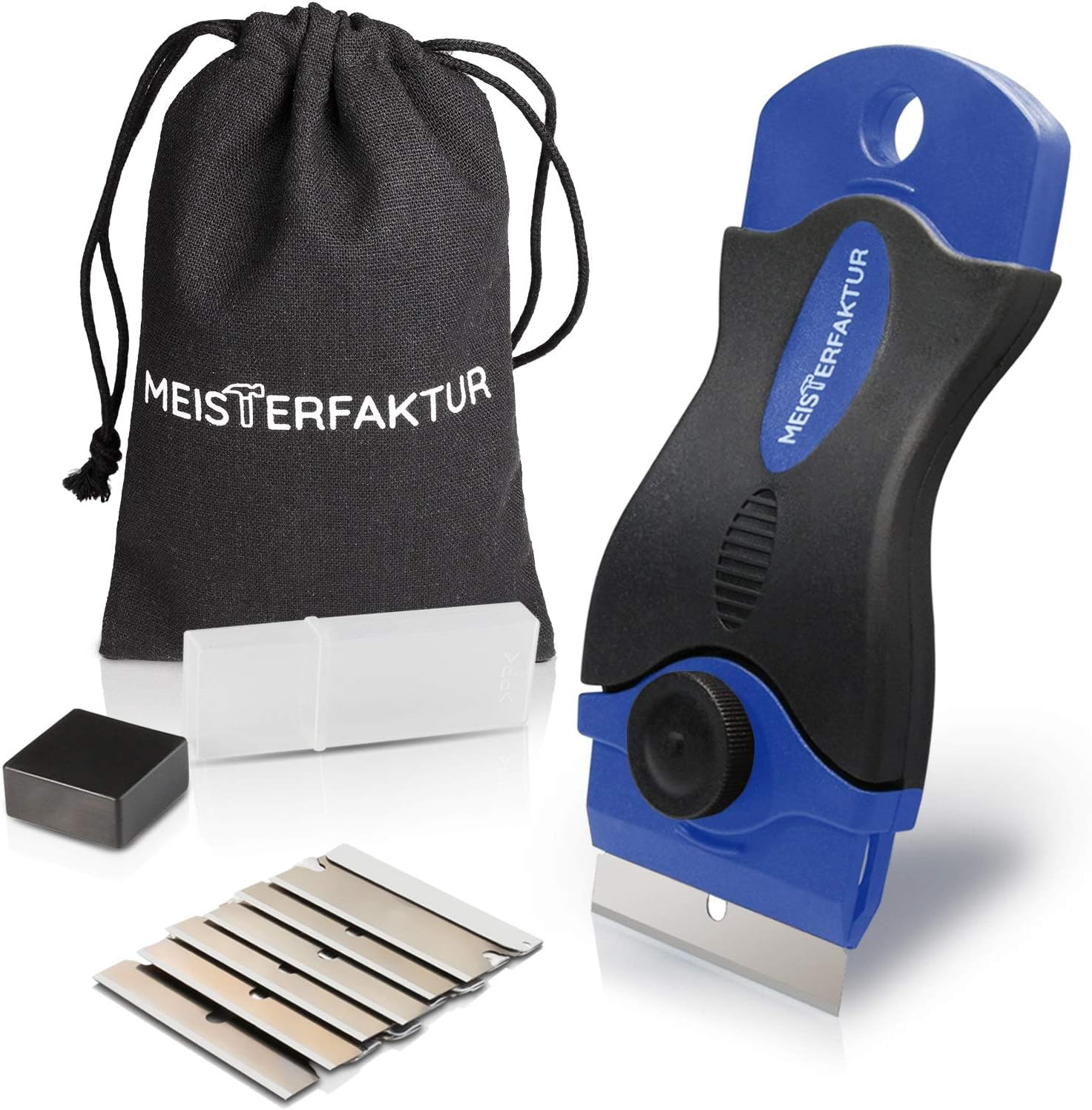 Meisterfaktur Ceranfeldschaber für Backofen, Induktionskochfeld & Ceranfeld - Schaber für Kochfeld mit 13 Klingen - Herd Kratzer für Einbau Induktion Herdplatte - Ceran Glasschaber Set für Einbauherd