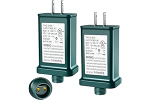 FLURONIC 2Pcs Replacement Yard Inflatable Adapter, 12V Class 2 Power Supply, Inflatable Plug Replacement, Ip44 Inflatable Power Adapter Plug for Christmas Inflatable Decoration LED Light (TS-18W12V)