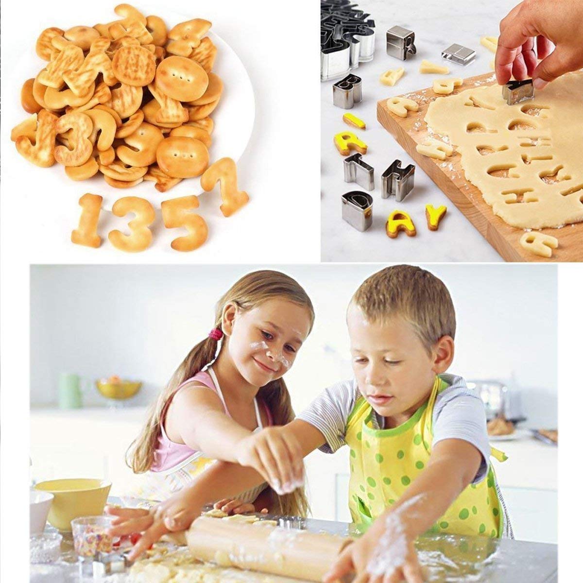 Judge Giudice 36 Formine Per Biscotti Colorate - Stampini In Plastica Con Lettere E Numeri, Giallo, Lavabili In Lavastoviglie - 4