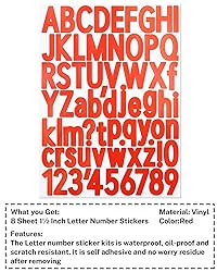 1.5 Inch Letter Stickers, 544 Pieces Alphabet