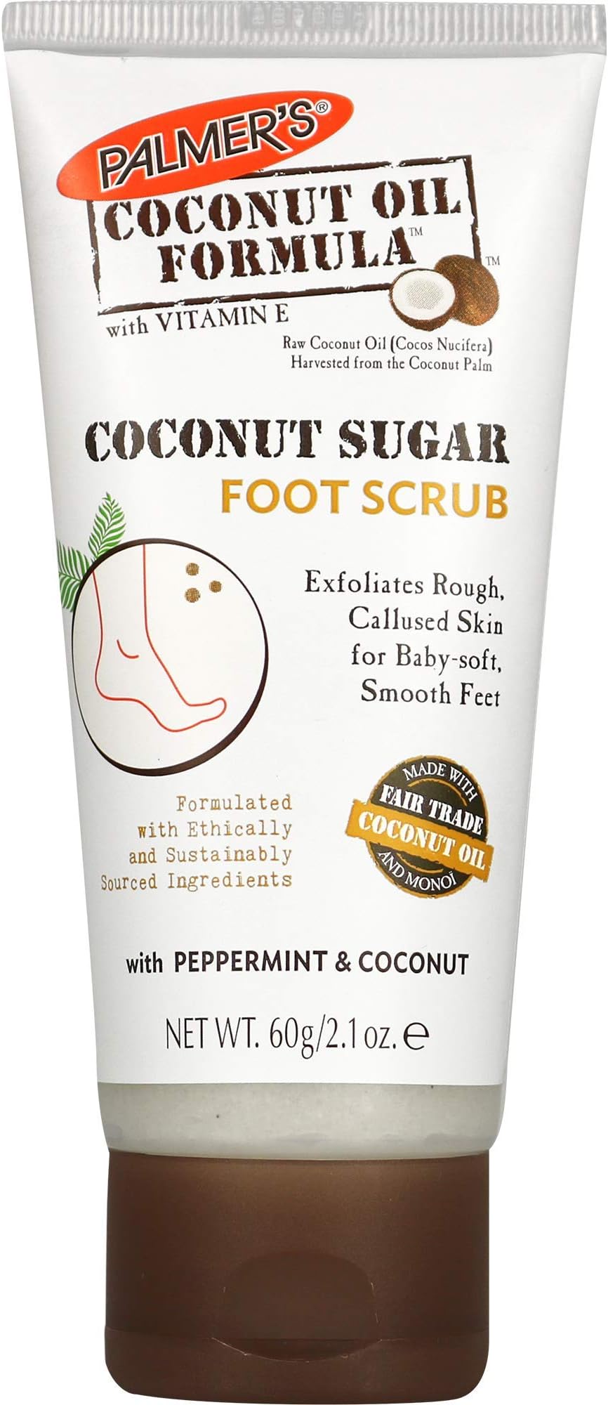 Palmers Coconut Sugar Foot Scrub 60g Palmer's Hydrating Exfoliator Peppermint