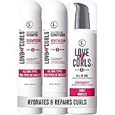 Love Ur Curls - Shampoo & Conditioner Set with All in One Curl Cream Styler for Curly Hair, 3 Step System for Repair and Moisturizing