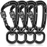 PANDENGZHE Locking Carabiner Clips 2.5" with Swivel Clasp for Securing Pets, Dog Leash Harness, Camping, Hiking, Backpack, Outdoors, Gym (4 Pack)