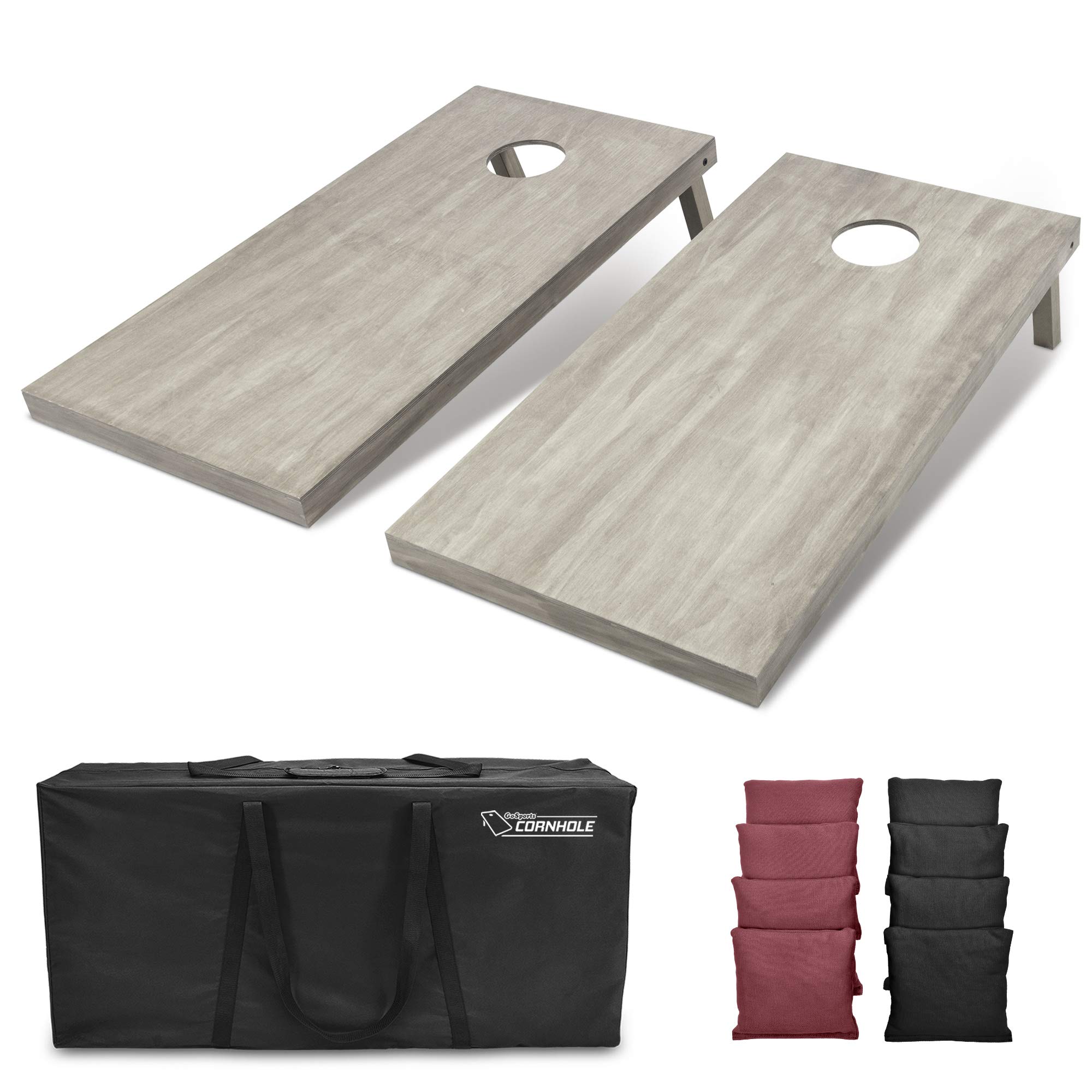 GoSports 4'x2' Regulation Size Wooden Cornhole Boards Set | Includes Carrying Case and Bean Bags (Choose Your Colors) Over 100 Color Combinations Image