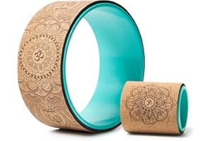 FARINOK Yoga Wheel for Stretching & Flexibility to Help Back Aches & Tension, Deep Tissue Muscle Massage. Back Roller Wheel with Extra Cushion, Wider & Thickest Foam, Stretches and Strengthens Core Muscles