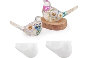 ESEDAGE 2 Pack Bird Animal Candle & Resin Mold - Resin Casting Silicone Molds for Home Decor & Candle Making Wave Spiral Mold