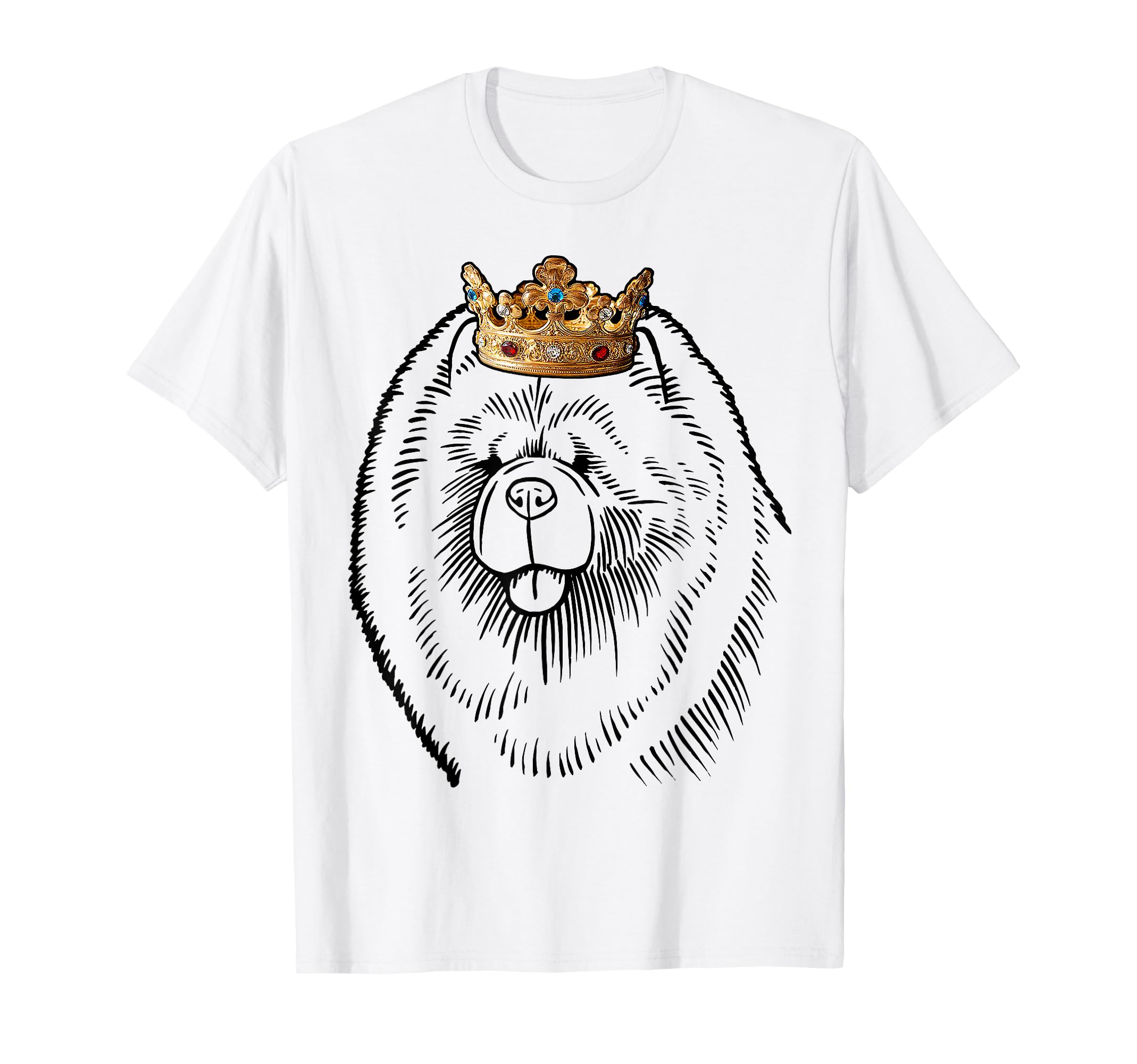 Chow Chow Dog Wearing Crown T-Shirt