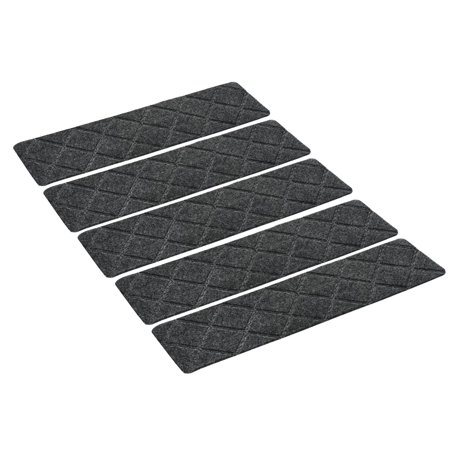 CoCud Non-Slip Stair Treads, 8" Width 30" Length, Polyester Fibre Slip Resistant Indoor Runner Carpet Mat Dark Gray - (Applications: for Indoor Wooden Stairs), 10-Pieces