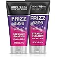 John Frieda Frizz Ease Straight Fixation Styling Crème, Straightens Frizzy Hair with Milk Protein & Almond Oil, Sleek, Shiny, Frizz-Free, ThermaGuard Heat Protection Against Damage, 5 Oz, Pack of 2