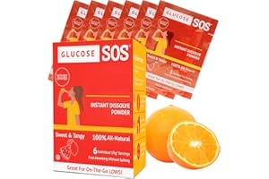 Glucose SOS Glucose Powder Packets with Natural Dextrose, Fast-Absorption That Instantly Dissolves in Your Mouth with No Water Needed, Sweet & Tangy 6 Servings