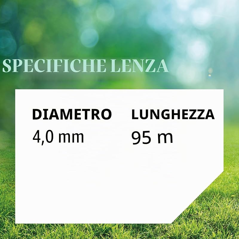 Filo da Taglio Quadrato Giallo per Decespugliatori e Tagliaerba, in Nylon Professionale, Adatto alla Maggior Parte dei Decespugliatori, 4.0 mm x 95 m (69-478-Y)
