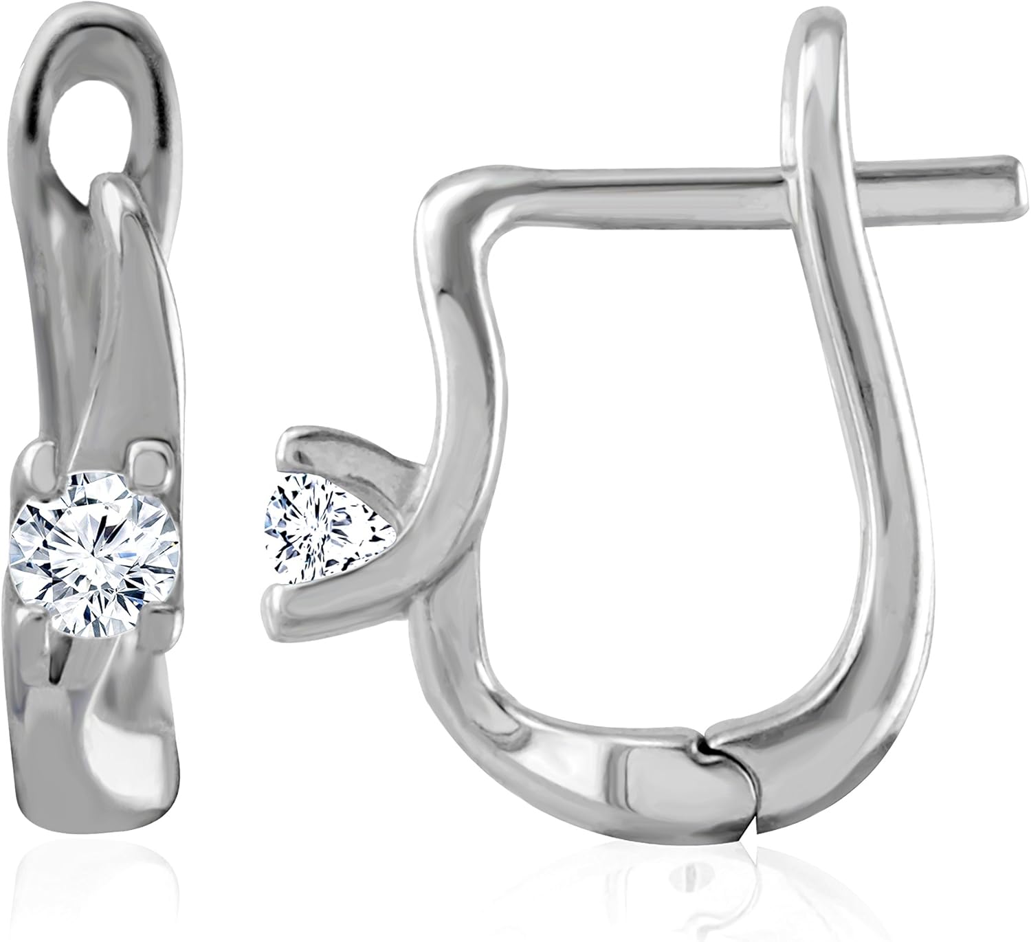 14K White Gold 0.30 Ct. Natural Real Solitaire Round Cut White Diamond