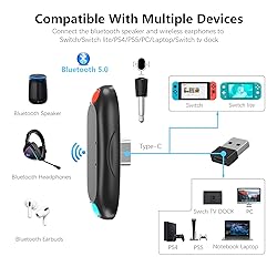 Bluetooth Adapter for Nintendo Switch/Lite, BT 5.0