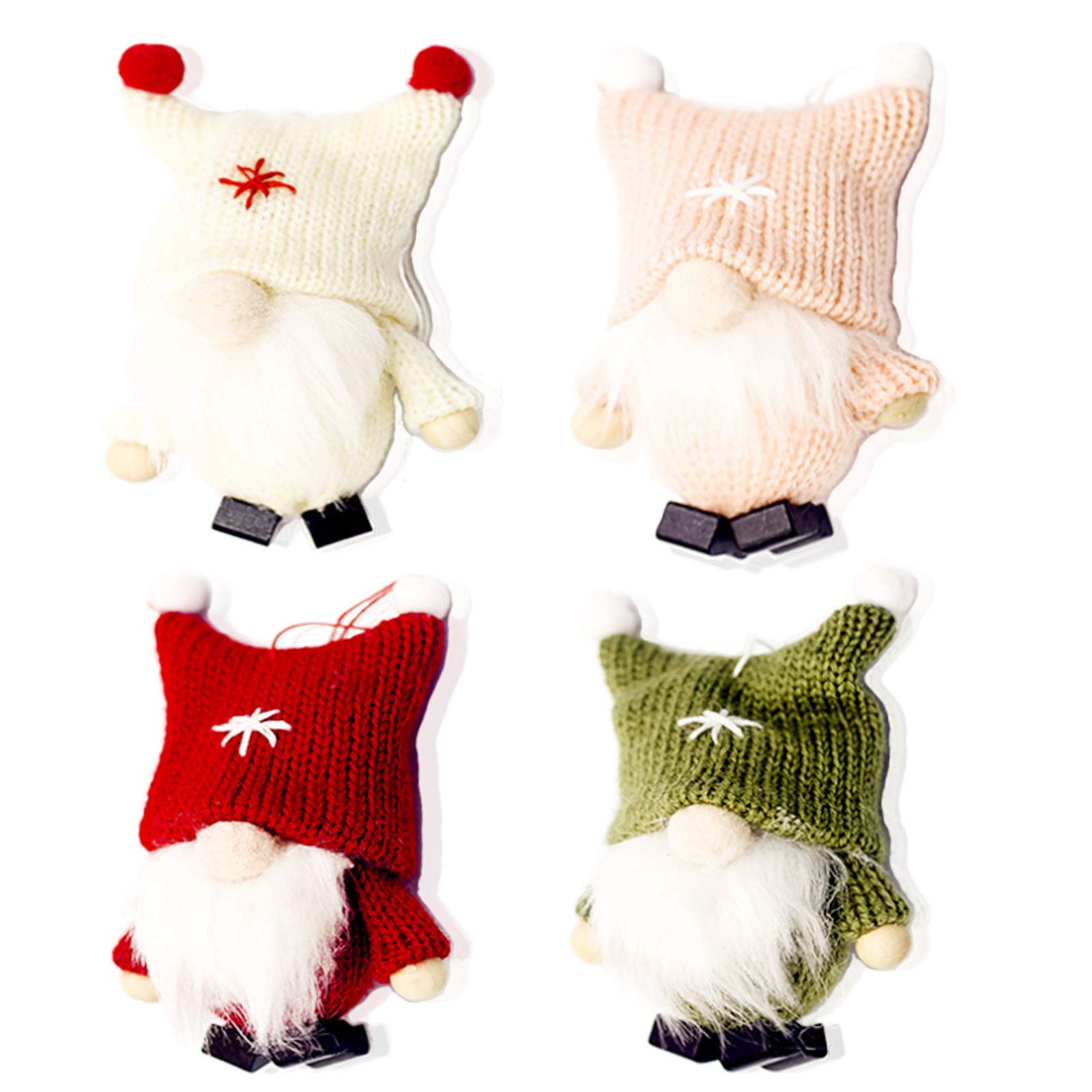 4Pcs Christmas Gnome Gonk Christmas Tree Decorations Toppers,Gnome Christmas Ornaments Santa Gnomes Plush Christmas Tree Hanging Gnomes Small Santa Gnome Ornament for Xmas Party Decoration Supplies