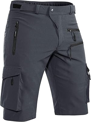 Hiauspor Shorts Herren, Sommer Leichte Schnelltrocknend mit 5 Taschen Cargo Bermuda Wanderhose Sport Chino Trekking Outdoor MTB Hose Männer Kurz Atmungsaktiv Stretch