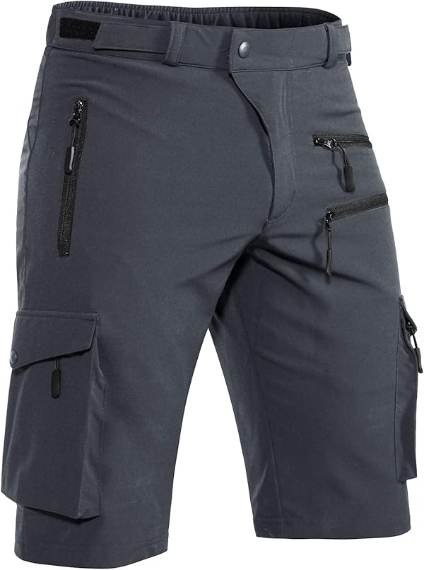 Hiauspor Shorts Herren, Sommer Leichte Schnelltrocknend mit 5 Taschen Cargo Bermuda Wanderhose Sport Chino Trekking Outdoor MTB Hose Männer Kurz Atmungsaktiv Stretch
