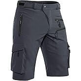 Men's Mountain Bike Shorts Stretch Hiking Cargo Shorts Quick Dry with Zipper Pocket for Bicycle Cycling Casual Golf