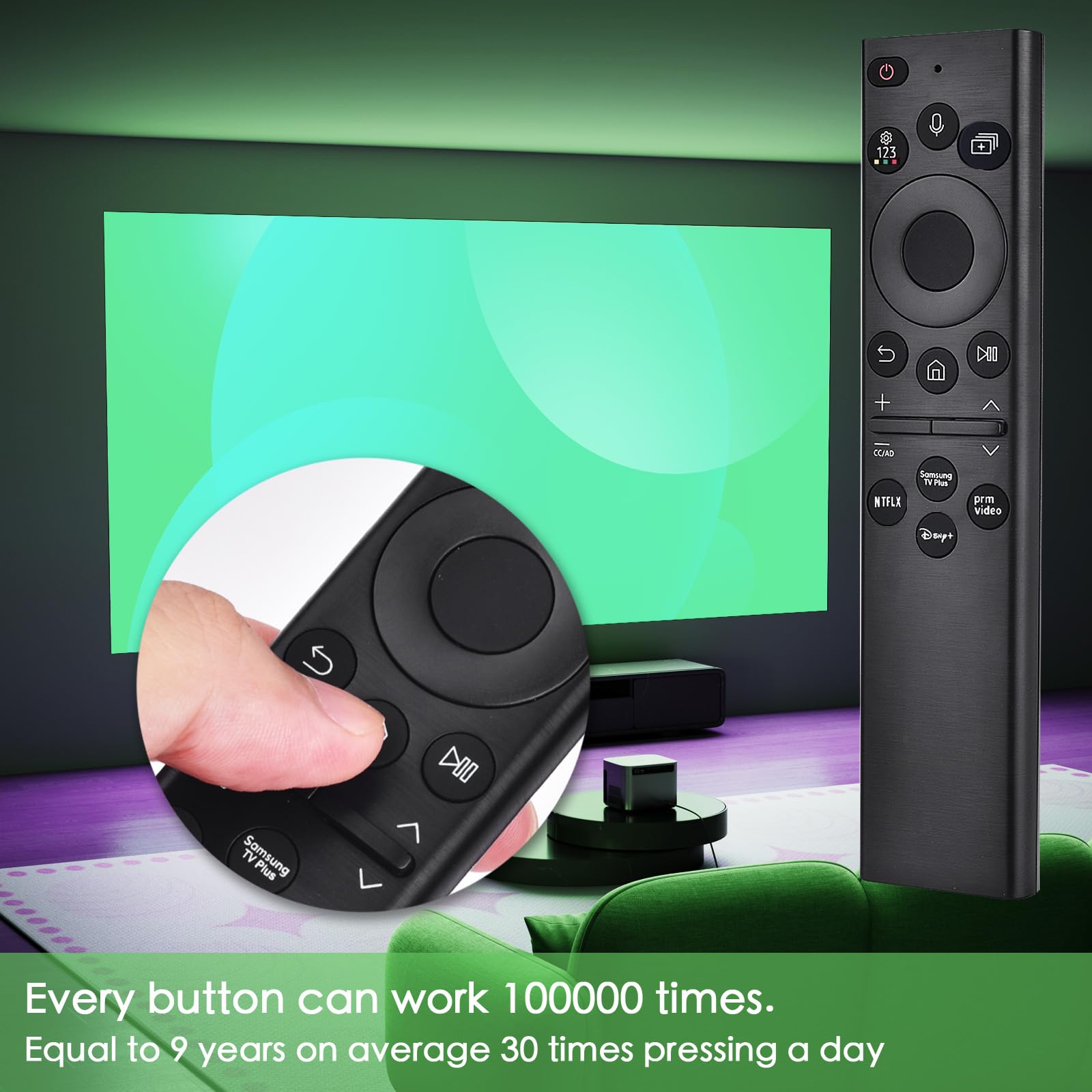 Voice Remote for Samsung Smart TV,Replacement Control for Frame TV,for All 2019 to 2025 Samsung Crystal/UHD/QLED/NEO QLED/ 4K 8K Smart TVs,No Solarcell,BN59-01385A
