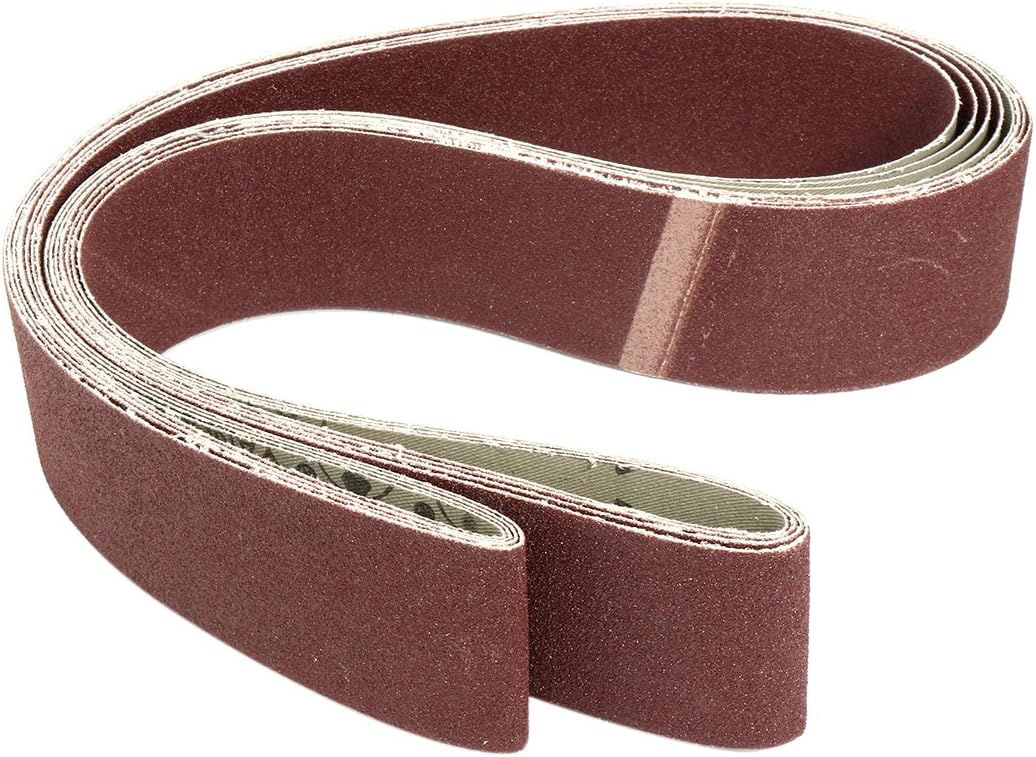 Sourcingmap 2-Inch x 72-Inch Aluminum Oxide Sanding Belt 100 Grits Sandpaper Lapped Joint for Belt Sander 4pcs
