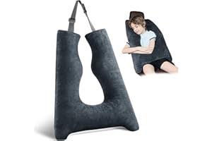 FAIORD Car Pillow for Kids, Travel Pillow with Adjustable Strap, U-Shaped Pillow for Adults and Children to Support Head and Body Road Trip Essentials (Dark Grey)