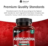 NEW LEAF Ashwagandha Gummies 1200mg 3 Month Supply 5% Withanolides UK Made view 5