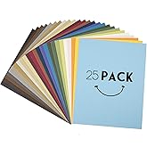Golden State Art, Pack of 25 8x10 Multicolor Uncut Mat Boards, Great for Photos, Pictures, Frames, Acid-Free, White-Core