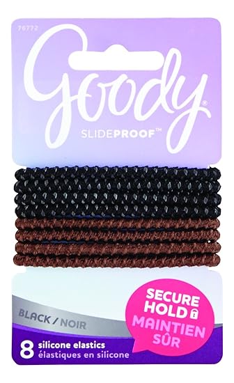 Amazon Com Goody Slideproof Hair Tie Elastics 4mm Black And