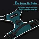 rabbitgoo Large Dog Harness No Pull Reflective Teal XL with Front Back Clips view 8