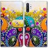 Bcov Case for Galaxy Note 10 Plus, Colorful Dragonfly Wallet Leather Cover Case with Kickstand and Card Holder Slots Side Pocket Magnetic Closure for Samsung Galaxy Note 10 Plus/Note 10+