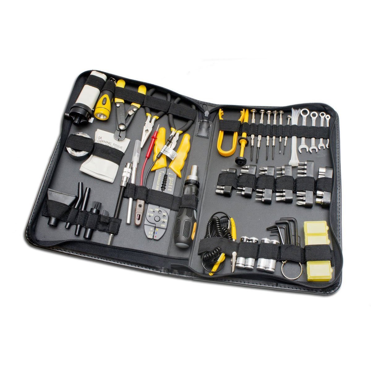 100 Piece Computer Technician Tool Kit for Repairing, Wiring, Cleaning