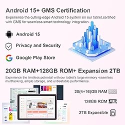 Android 15 Tablet 10 Inch, 20GB RAM+128GB ROM/2TB