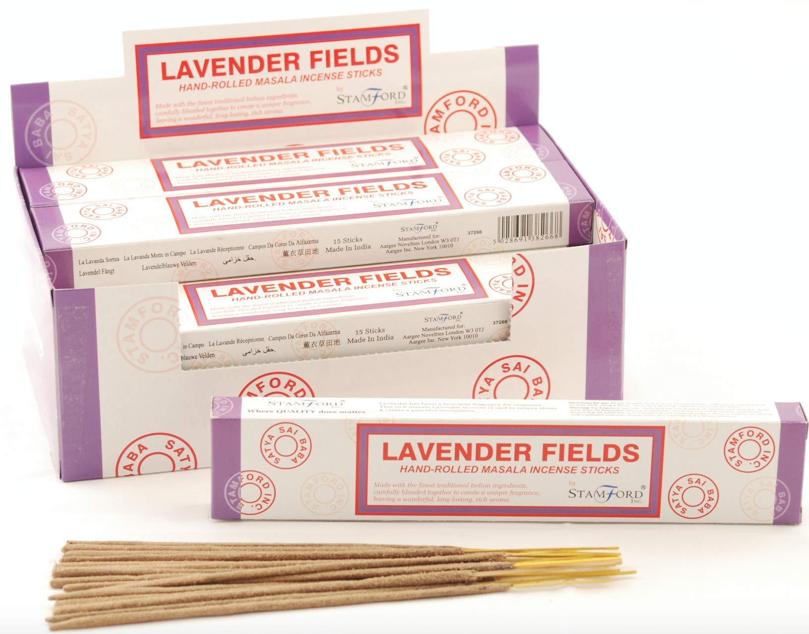 Stamford Lavender Field Masala Incense, 15 Sticks x 12 Packs