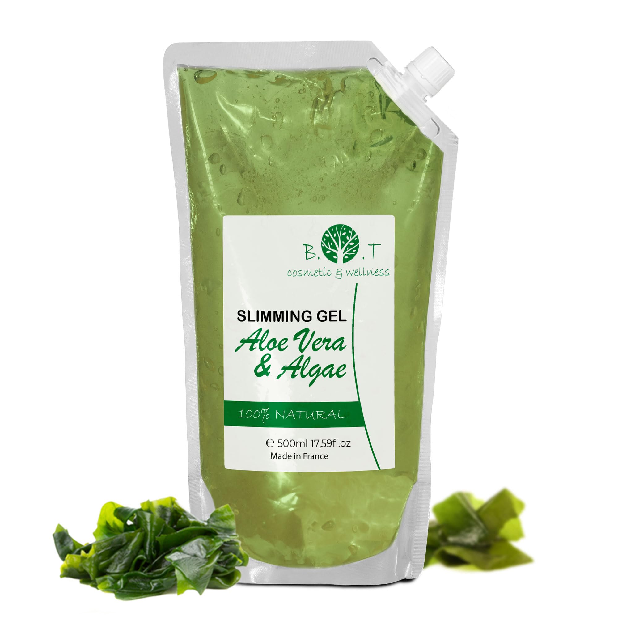 B.O.T. Cosmetics & Wellness - 3-in-1 Aloe Vera & Seaweed Gel | Natural Detoxification | Skin Nourishment & Firming | From French Brittany, 500 ml