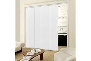 Heefen Adjustable Panel Track Blinds Blackout Vertical Blinds, Retractable Track from70 to 133" W, Trimmable Panel Up to 102" H (White)