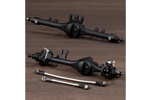 ZMHOBBY Machined Aluminum F10T Offset Straight Axle for VS4-10 SCX10 II Leaf Chassis 1/10 RC Crawler Built (Black)