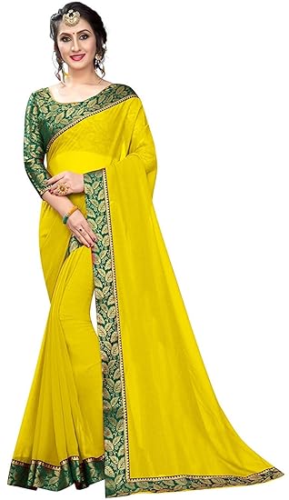 Women's Chiffon Saree With Blouse Piece(Saree Under 300)