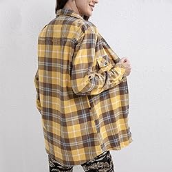 Match Womens Button Down Flannel Plaid Shirts roll